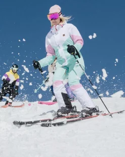 1080 Women'S Ski & Snowboard Jacket - Pastel Pink, White & Pastel Mint