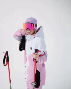 1080 Women'S Ski & Snowboard Jacket - Pastel Pink, White & Pastel Purple