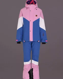 1080 Women'S Ski & Snowboard Jacket - Pastel Pink, White & Blue