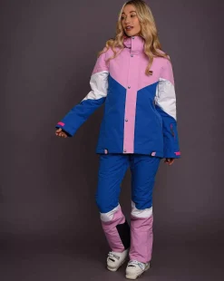 1080 Women'S Ski & Snowboard Jacket - Pastel Pink, White & Blue