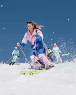 1080 Women'S Ski & Snowboard Jacket - Pastel Pink, White & Blue