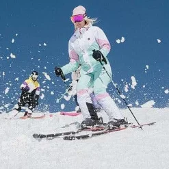 1080 Women'S Ski & Snowboard Pant - Pastel Pink, White & Pastel Mint