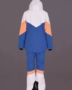 1080 Women'S Ski & Snowboard Pant - Pastel Peach, White & Blue