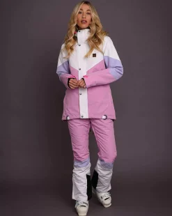 1080 Women'S Ski & Snowboard Pant - Pastel Pink, White & Pastel Purple