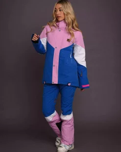 1080 Women'S Ski & Snowboard Pant - Pastel Pink, White & Blue