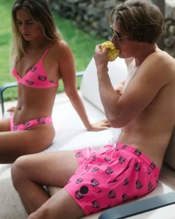 Baewatch Neon Pink Men'S Swim Shorts