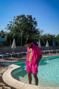 Baewatch Neon Pink Men'S Swim Shorts