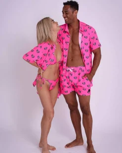 Baewatch Neon Pink Men'S Swim Shorts