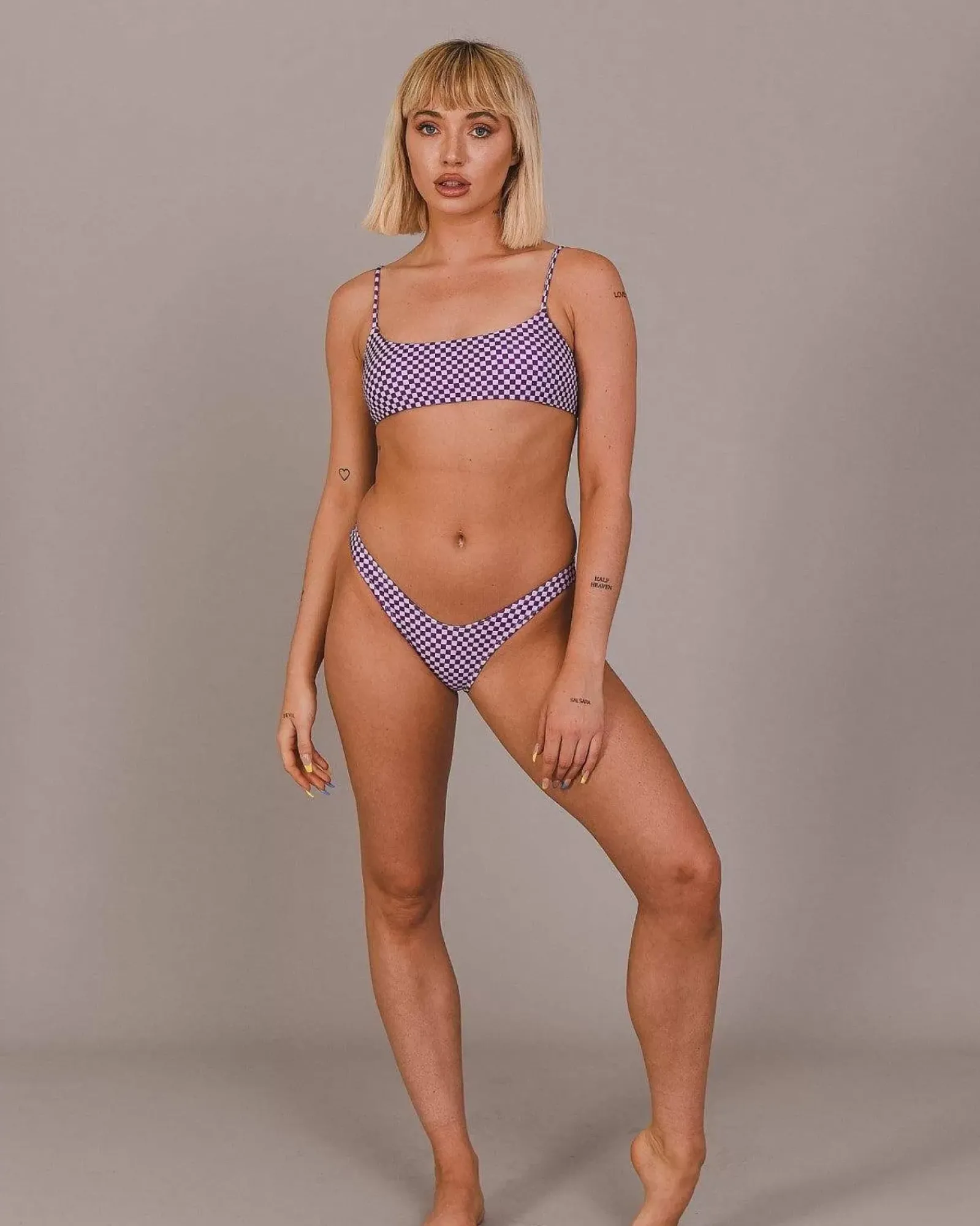 Checkmate Lace Up Crop Bikini Top