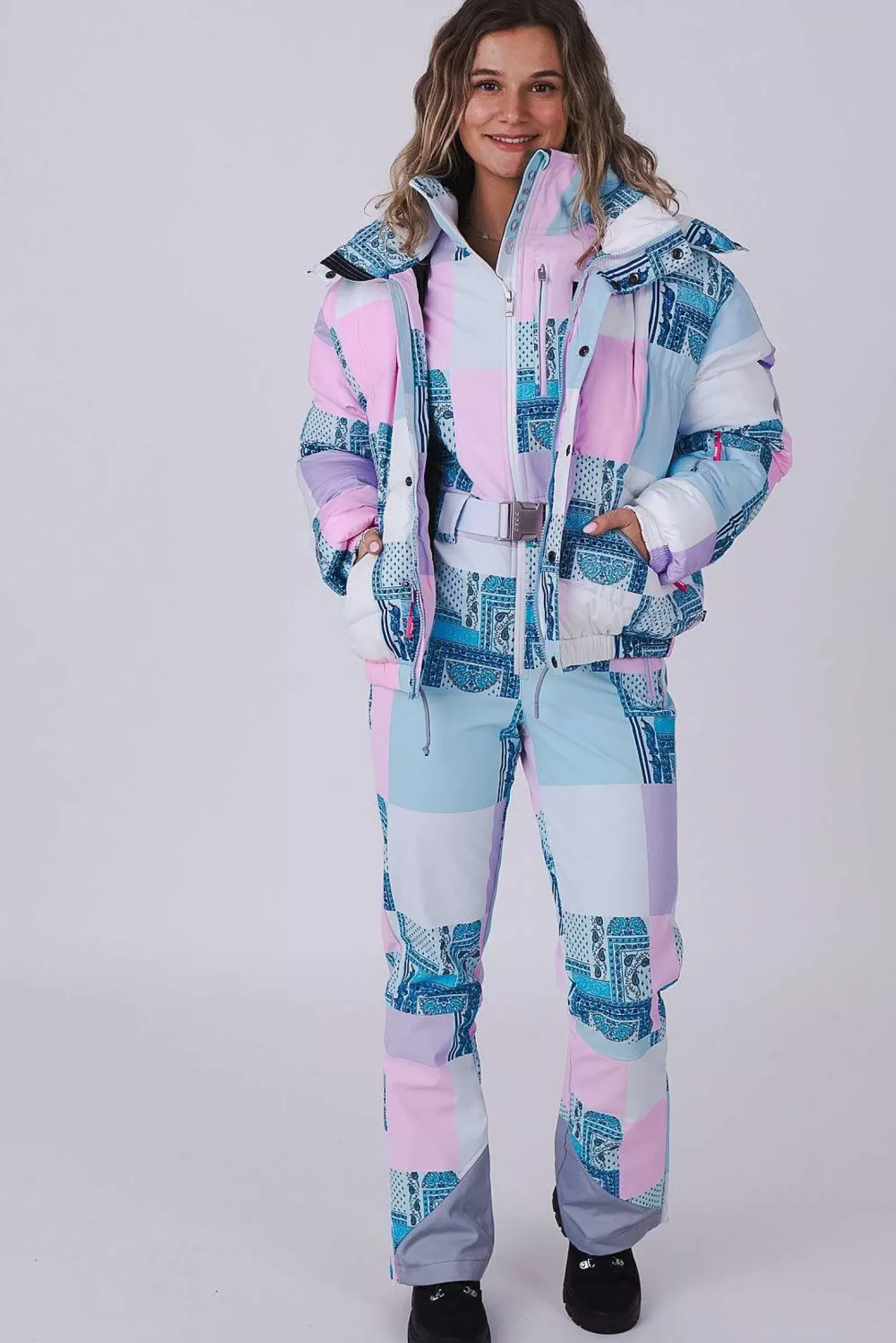 Chic Ski Suit - Patchwork
