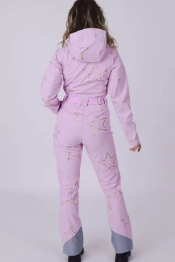 Chic Ski Suit - Pink With Gold Stars