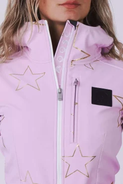 Chic Ski Suit - Pink With Gold Stars