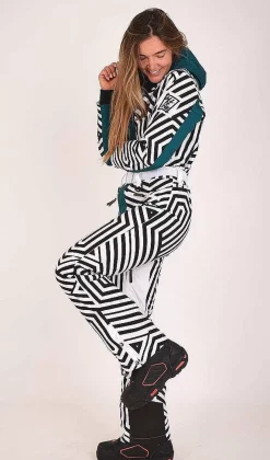 Fall Line Black & White Female Ski Suit