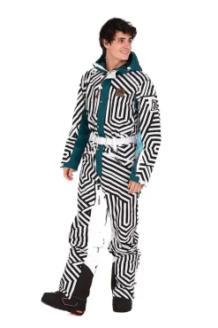 Fall Line Black & White Men'S Ski Suit