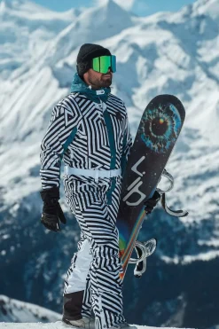 Fall Line Black & White Men'S Ski Suit