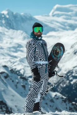 Fall Line Black & White Men'S Ski Suit