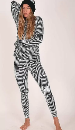 Fall Line Black & White Womens Baselayer Legging