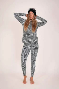 Fall Line Black & White Womens Baselayer Legging