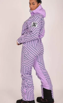 Fall Line Purple & Grey Curved Female Ski Suit