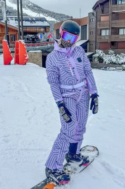 Fall Line Purple & Grey Curved Female Ski Suit
