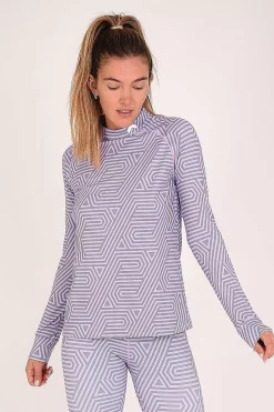 Fall Line Purple & Grey Womens Baselayer Top