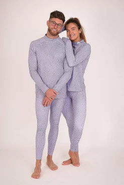 Fall Line Purple & Grey Womens Baselayer Top