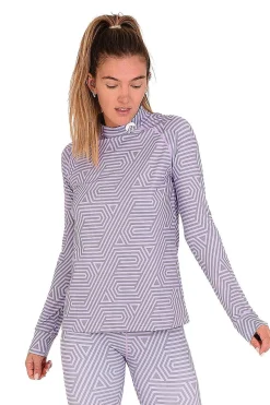 Fall Line Purple & Grey Womens Baselayer Top