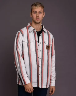 Fresh Pow Men'S Reversible Mid-Layer Jacket - White, Red, Black & Grey