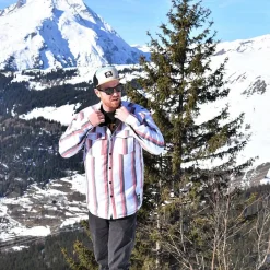 Fresh Pow Men'S Reversible Mid-Layer Jacket - White, Red, Black & Grey