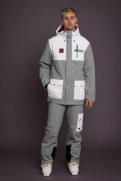 Fresh Pow Men'S Ski & Snowboard Pant - Grey & White