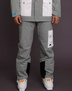 Fresh Pow Men'S Ski & Snowboard Pant - Grey & White