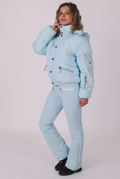 Ice Blue Chic Puffer Jacket