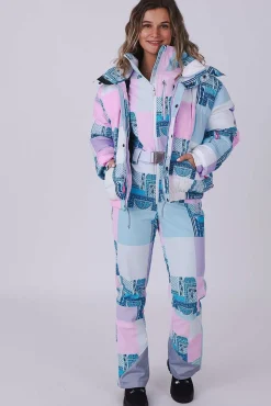 Patchwork Chic Puffer Jacket