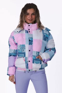 Patchwork Chic Puffer Jacket