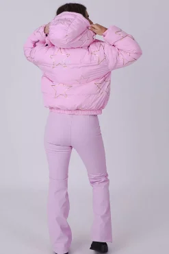 Pink With Stars Chic Puffer Jacket