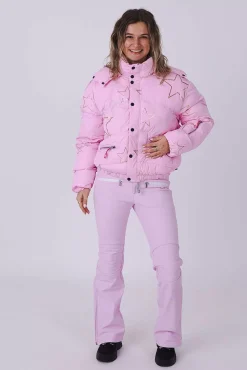 Pink With Stars Chic Puffer Jacket