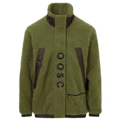 Sherpa Fleece Jacket - Khaki / Black - Women'S