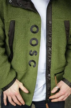 Sherpa Fleece Jacket - Khaki / Black - Men'S