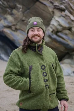 Sherpa Fleece Jacket - Khaki / Black - Men'S