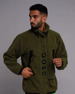 Sherpa Fleece Jacket - Khaki / Black - Men'S