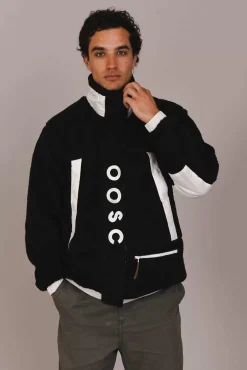 Sherpa Fleece Jacket Black / White - Men'S