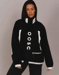 Sherpa Fleece Jacket Black / White - Women'S