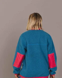Sherpa Fleece Jacket Blue / Pink - Women'S