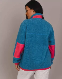 Sherpa Fleece Jacket Blue / Pink - Women'S