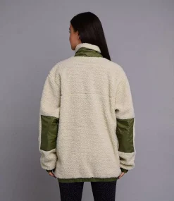 Sherpa Fleece Jacket Cream / Khaki - Women'S