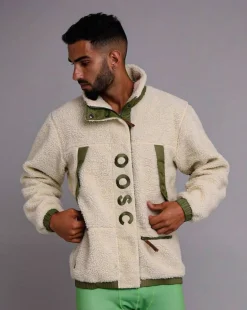 Sherpa Fleece Jacket Cream / Khaki - Men'S