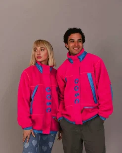 Sherpa Fleece Jacket Pink / Blue - Men'S