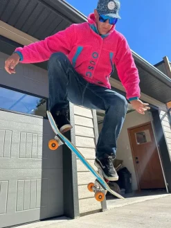 Sherpa Fleece Jacket Pink / Blue - Men'S