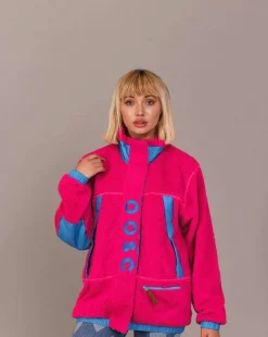 Sherpa Fleece Jacket Pink / Blue - Women'S