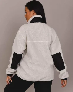 Sherpa Fleece Jacket White / Black - Women'S